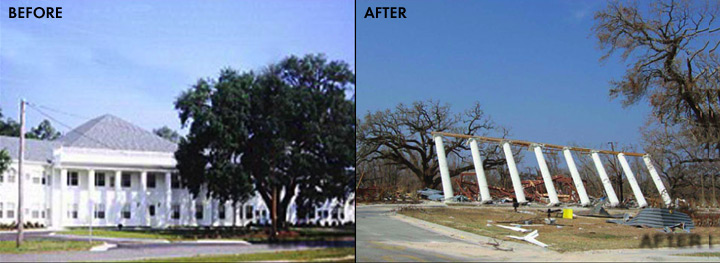 Twin Oaks Pass Christian, Mississippi Before and After Katrina