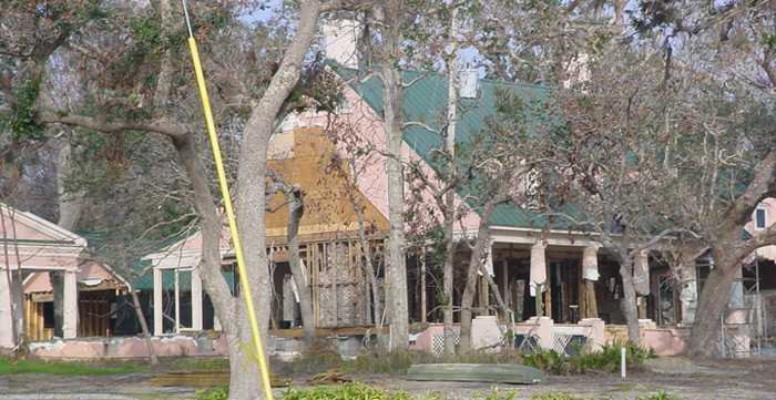 A Gutted Home on East Beach Ocean Springs, Mississippi