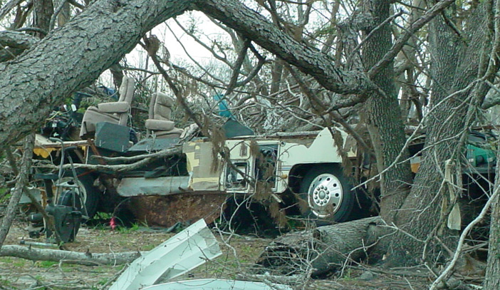 Mangled Camper in Pass Christian, Mississippi